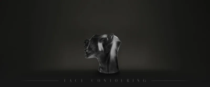 Dark sculpted bust on a black background