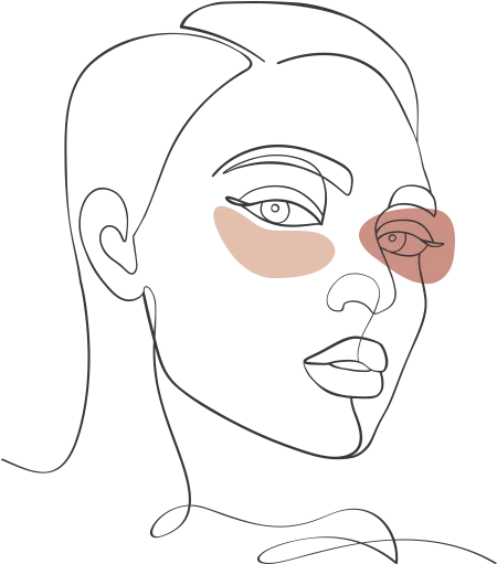 Illustration highlighting the upper eyelid and under-eye treatment areas